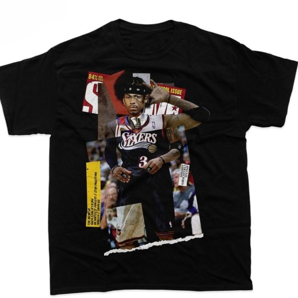 Allen Iverson - The Answer Montage T-Shirt, Graphics Unisex Retro Shirt